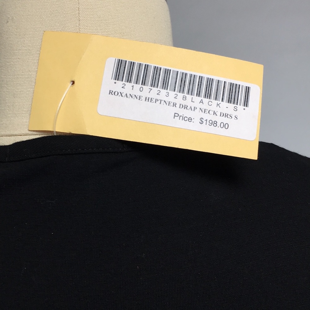 NEW Roxanne Heptner Black Drape Neck Dress - Picture 5 of 5